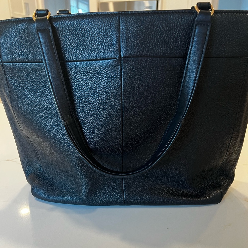 Tory Burch Black Pebbled Leather Ivy Zip Tote - Picture 2 of 16